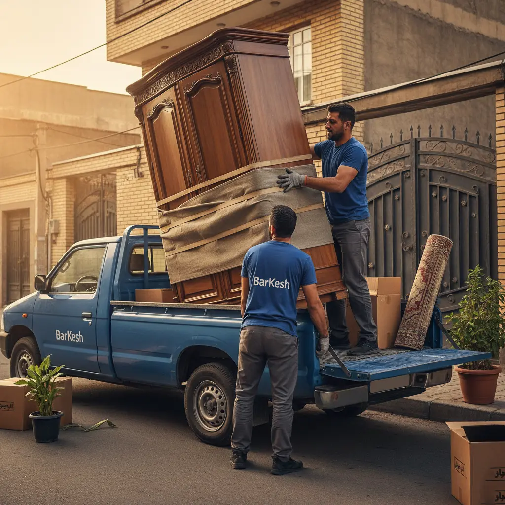 کارگر حمل بار با نیسان | حمل اثاثیه با نیسان بار | باربری با نیسان